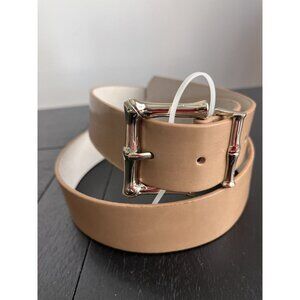 WHBM White House Black Market Beige Nude Belt Size XL New Silver Hardware